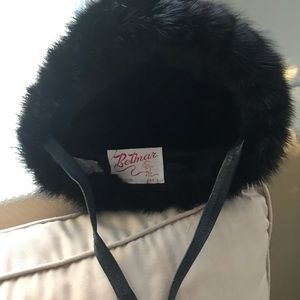 Mink hat for young girl